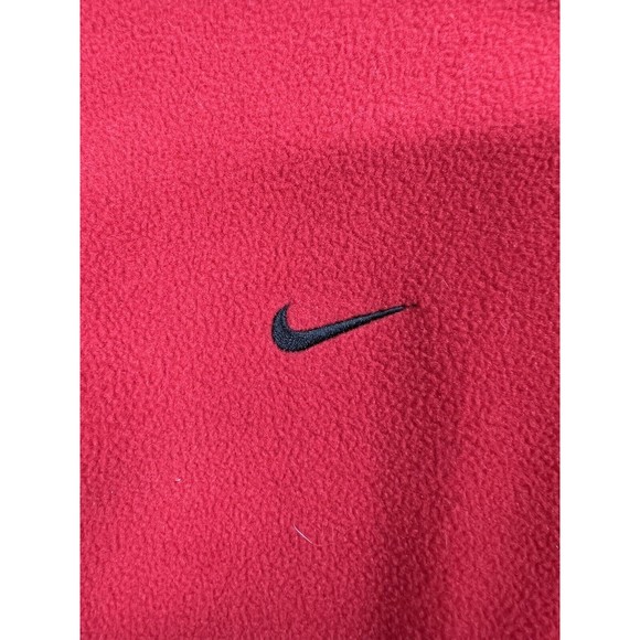 Vintage 90s Nike Mens XL Red Therma Fit Chicago Blackhawks Full Zip Fleece Vest - Picture 4 of 5